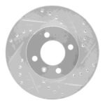 R1 Concepts 1986-1998 Volkswagen Derby (Mexico) Front Right Drilled & Slotted Silver Brake Rotor