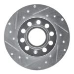 R1 Concepts 2005-2013 Audi A3 Rear Left Drilled & Slotted Silver Brake Rotor