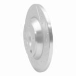 R1 Concepts 2001-2003 Volkswagen EuroVan Rear Right Drilled & Slotted Silver Brake Rotor - Image 3