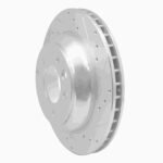 R1 Concepts 2003-2018 Audi Q7 Rear Right Drilled & Slotted Silver Brake Rotor - Image 3