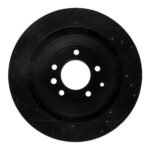 R1 Concepts 05-18 Porsche Cayenne Rear Right Drilled & Slotted Black Brake Rotor - Image 2