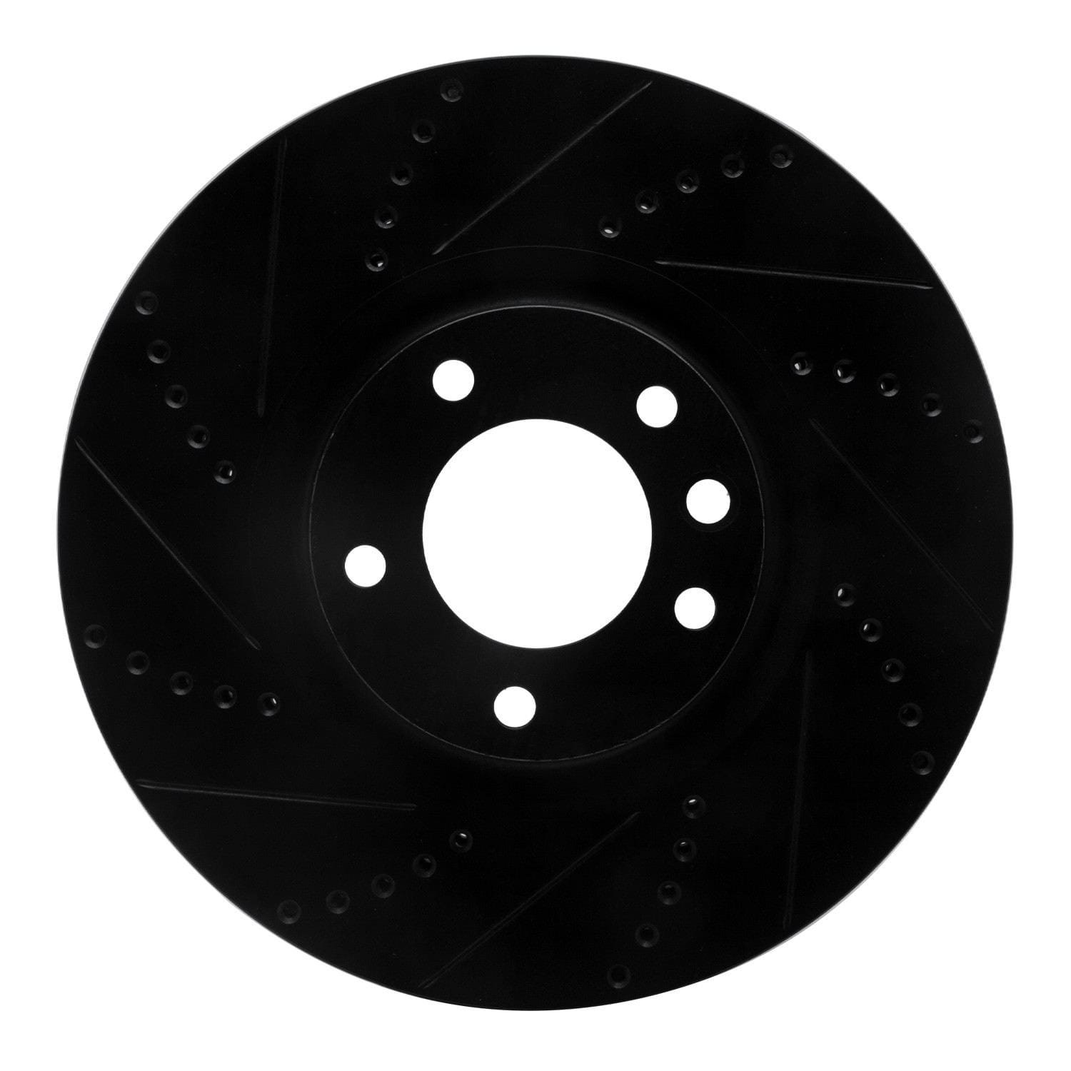 DF_63302092L_Fro.jpg R1 Concepts 08-09 Porsche Cayenne Front Left Drilled & Slotted Black Brake Rotor - Image 1
