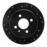 R1 Concepts 84-91 BMW 325IS Rear Left Drilled & Slotted Black Brake Rotor