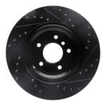 R1 Concepts 95-03 BMW Z8 Rear Left Drilled & Slotted Black Brake Rotor - Image 2