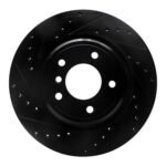 R1 Concepts 95-03 BMW Z8 Rear Left Drilled & Slotted Black Brake Rotor