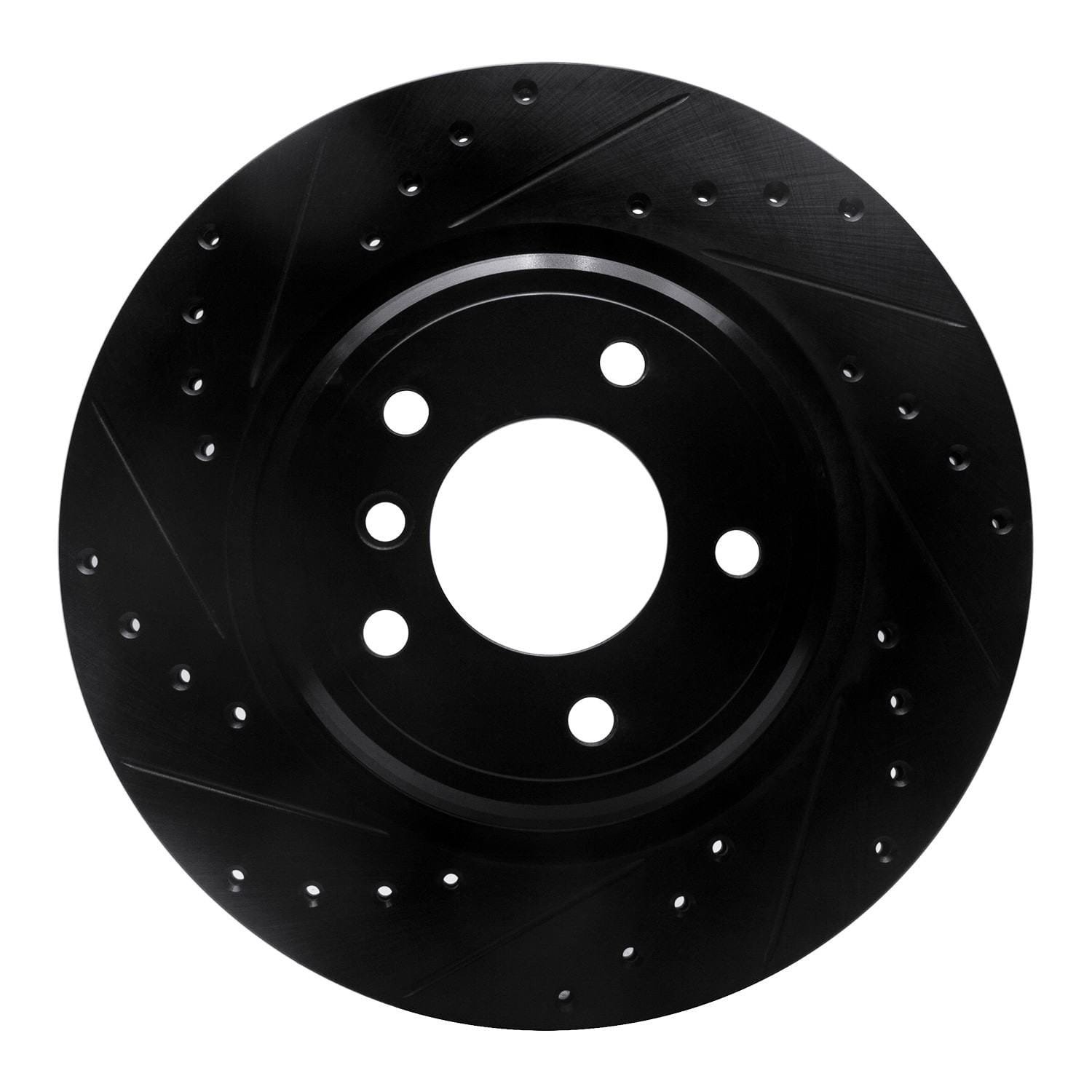DF_63331041L_Fro.jpg R1 Concepts 95-03 BMW Z8 Rear Left Drilled & Slotted Black Brake Rotor - Image 1