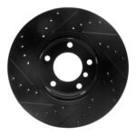 R1 Concepts 96-03 BMW 525I (USA/Canada) Front Right Drilled & Slotted Black Brake Rotor - Image 2