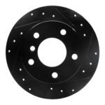 R1 Concepts 96-02 BMW Z3 Rear Right Drilled & Slotted Black Brake Rotor