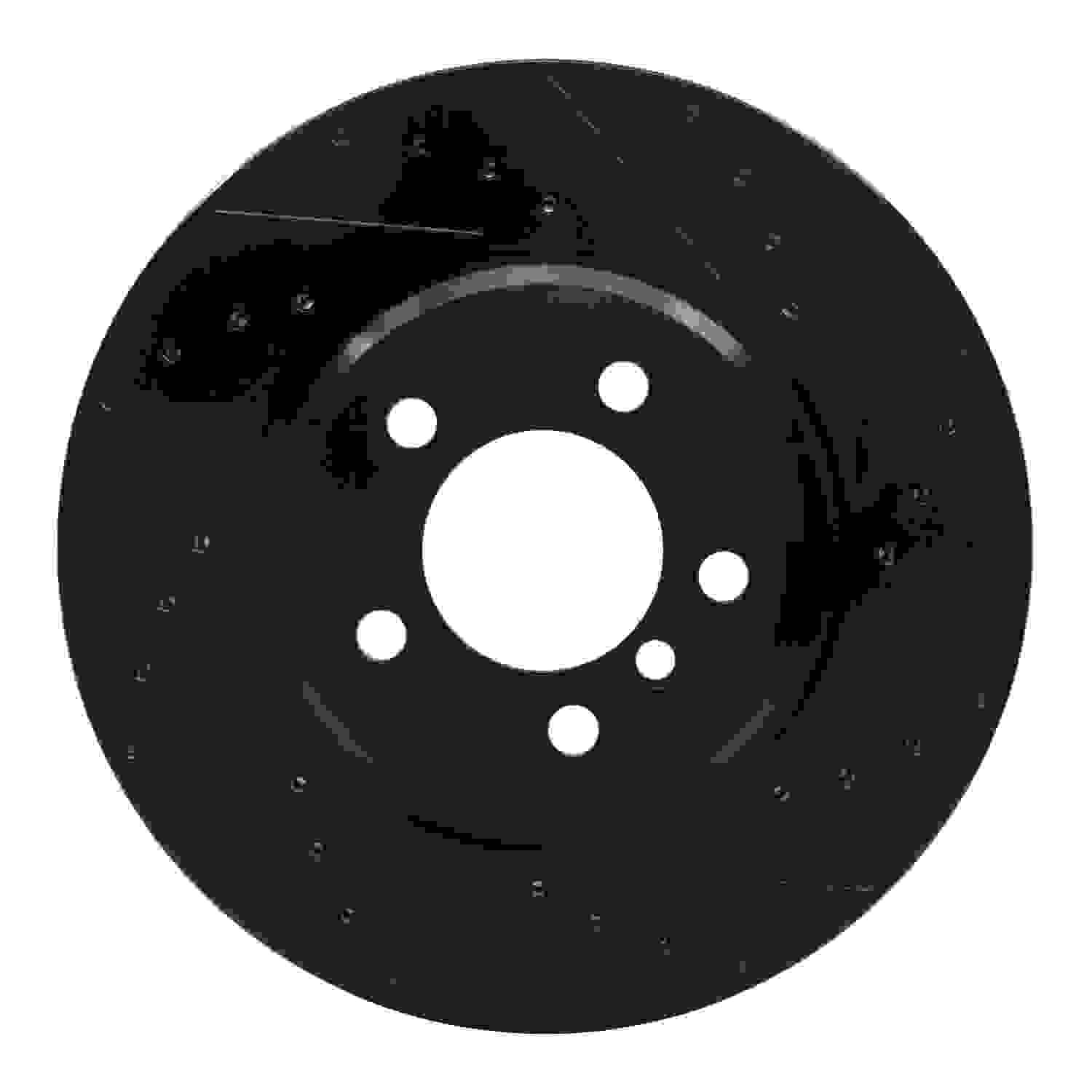DF_63331058R_Fro.jpg R1 Concepts 02-08 BMW 760LI Front Right Drilled & Slotted Black Brake Rotor - Image 1