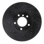 R1 Concepts 06-13 BMW 325I (USA/Canada) Front Right Drilled & Slotted Black Brake Rotor - Image 2