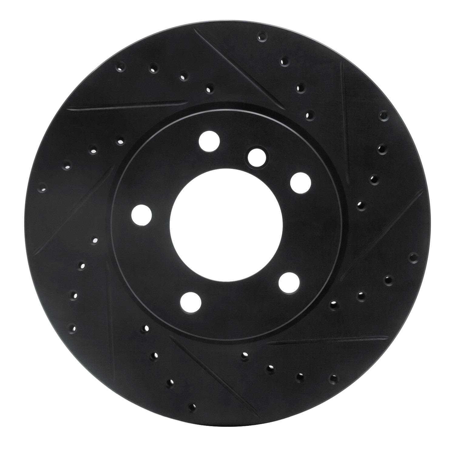 DF_63331067R_Fro.jpg R1 Concepts 06-13 BMW 325I (USA/Canada) Front Right Drilled & Slotted Black Brake Rotor - Image 1