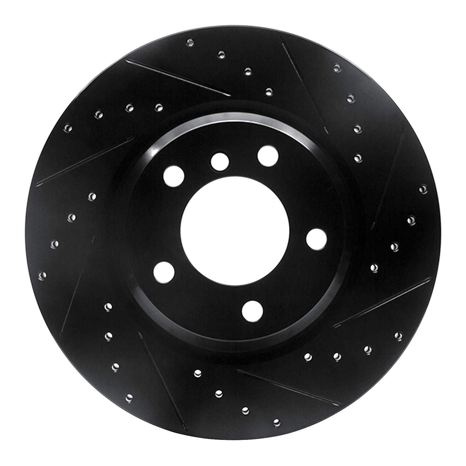 DF_63331069R_Fro.jpg R1 Concepts 06-12 BMW 330XI Front Right Drilled & Slotted Black Brake Rotor - Image 1