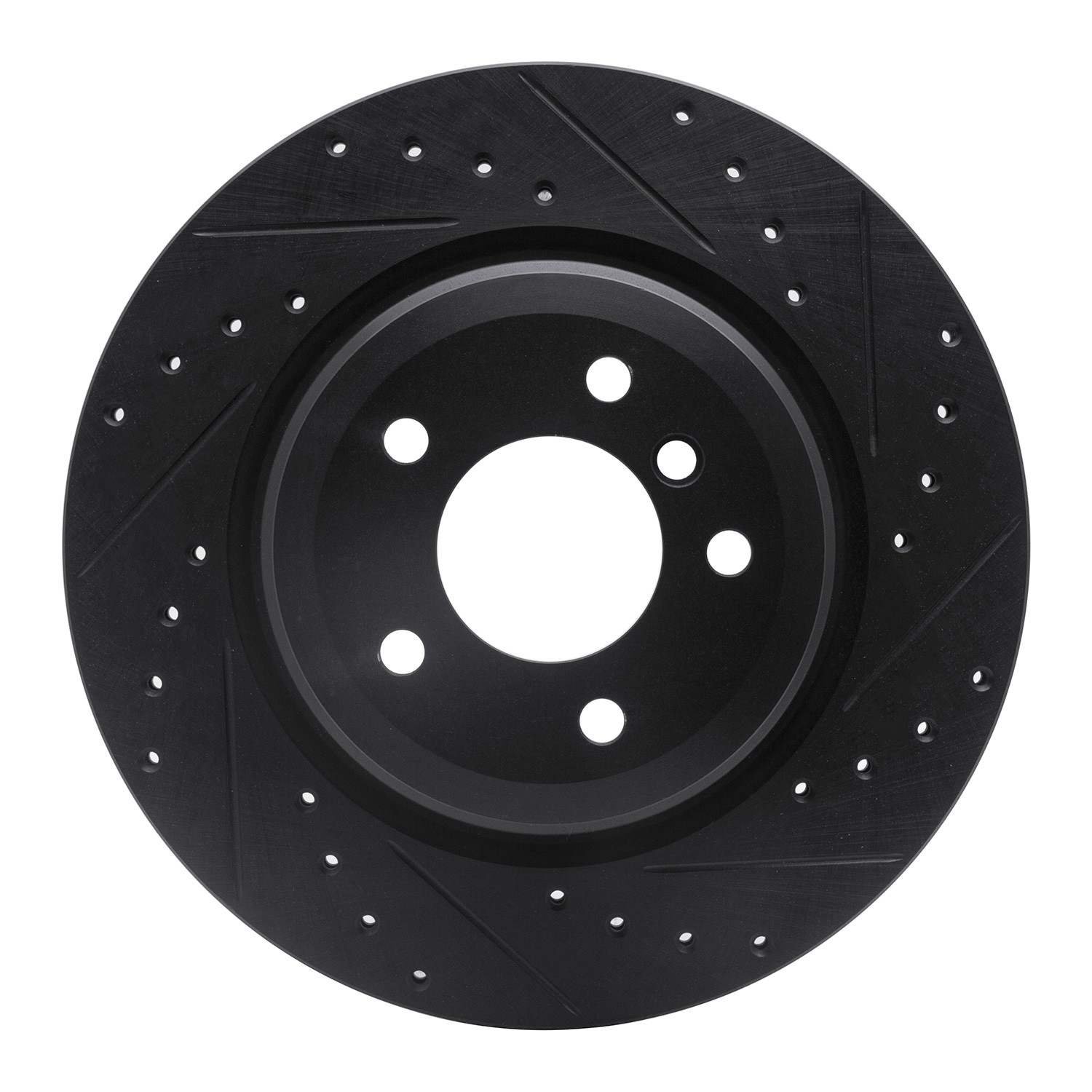 DF_63331070R_Fro.jpg R1 Concepts 06-15 BMW 335XI Rear Right Drilled & Slotted Black Brake Rotor - Image 1