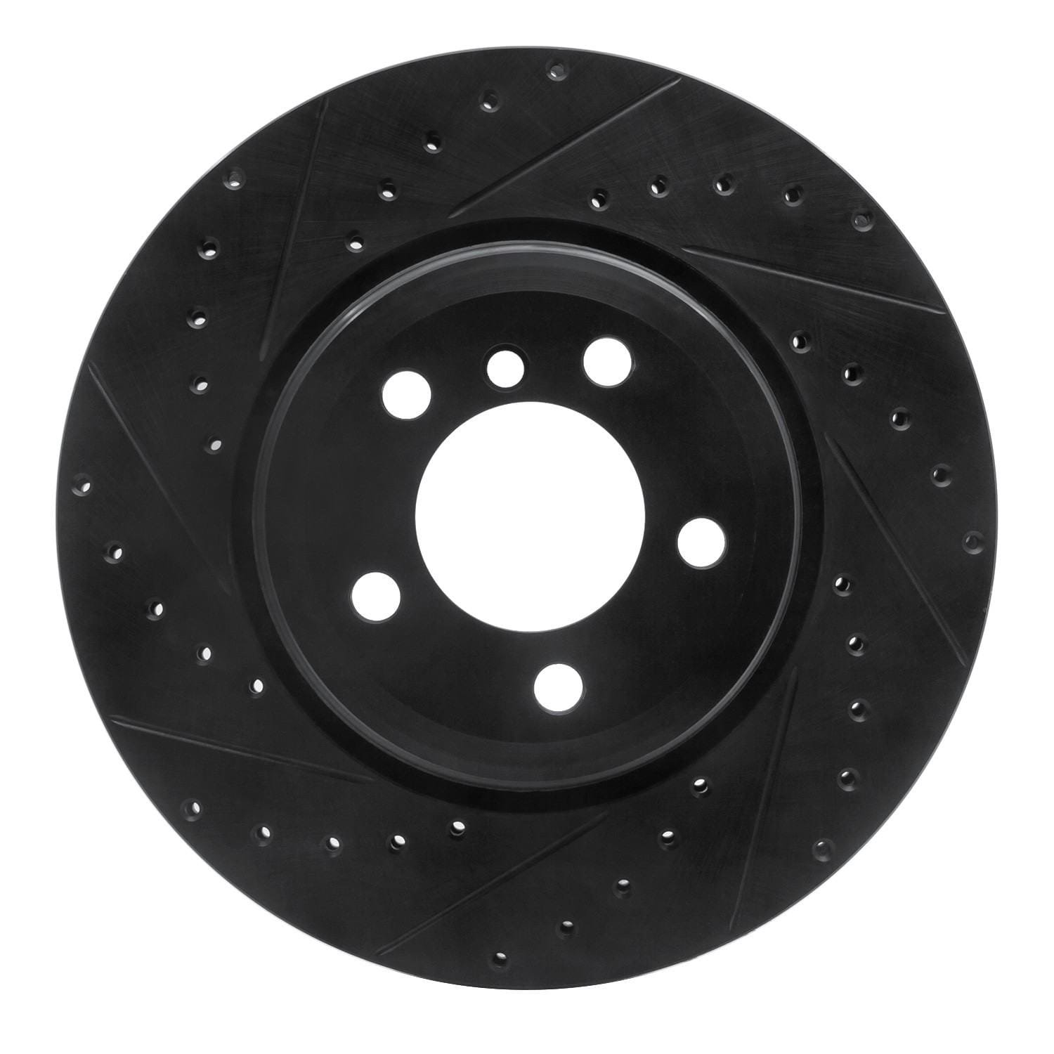 DF_63331076L_Fro.jpg R1 Concepts 05-08 BMW 760I Rear Left Drilled & Slotted Black Brake Rotor - Image 1