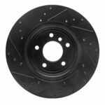 R1 Concepts 11-16 BMW Z4 Rear Right Drilled & Slotted Black Brake Rotor - Image 2
