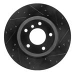 R1 Concepts 11-16 BMW Z4 Rear Right Drilled & Slotted Black Brake Rotor