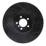 R1 Concepts 13-20 BMW 440I Gran Coupe Front Left Drilled & Slotted Black Brake Rotor - Image 2