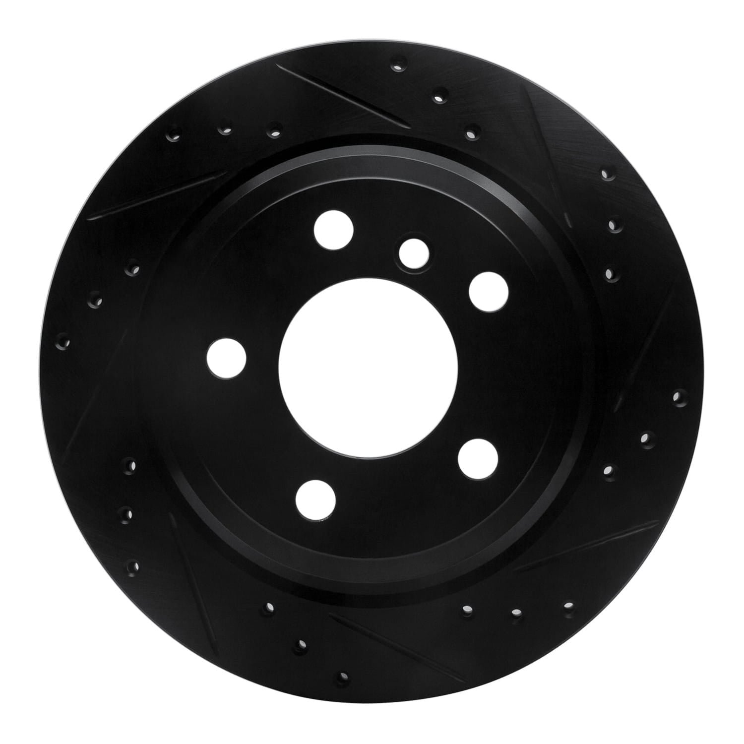 DF_63331117R_Fro.jpg R1 Concepts 06-20 BMW 325XI Rear Right Drilled & Slotted Black Brake Rotor - Image 1