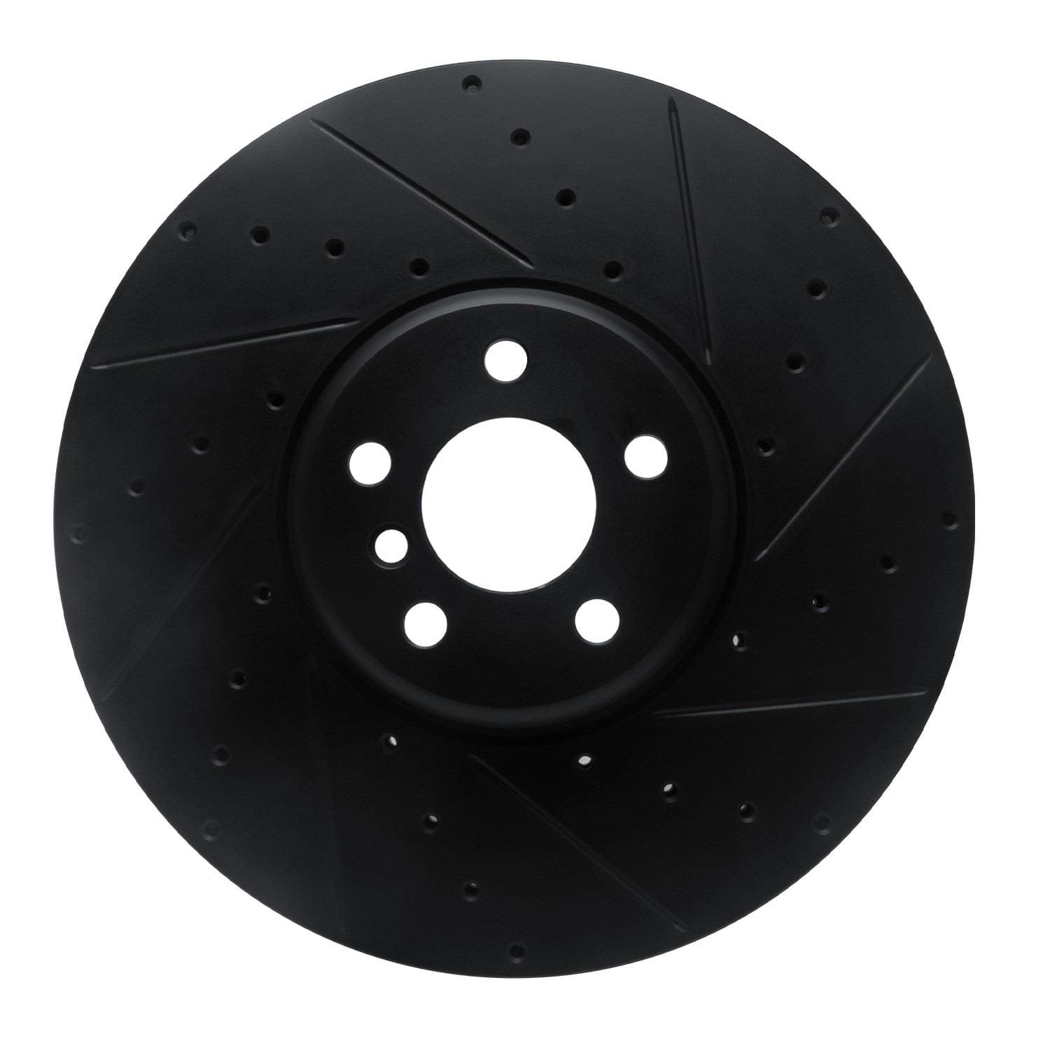 DF_63331131D_Fro.jpg R1 Concepts 16-25 BMW i7 Right Front Drilled & Slotted Black Brake Rotor - Image 1