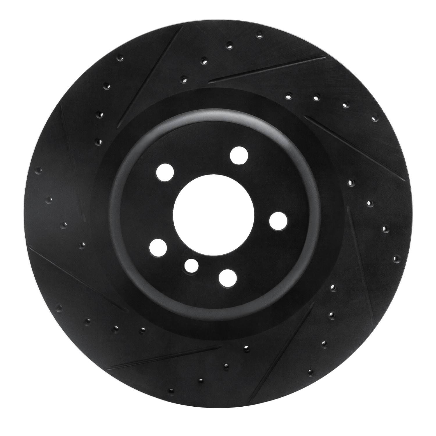 DF_63331148L_Fro.jpg R1 Concepts 10-14 BMW X5 Rear Left Drilled & Slotted Black Brake Rotor - Image 1