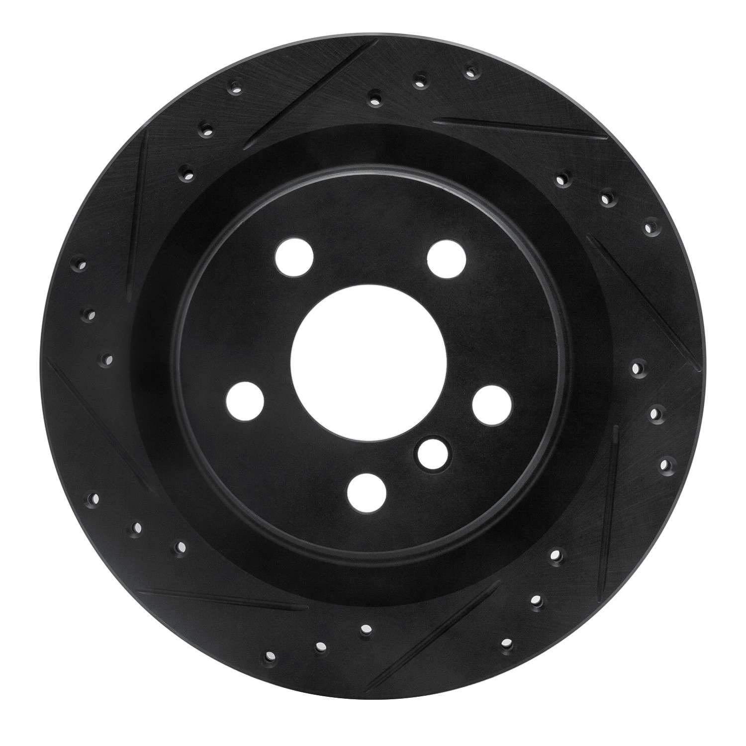 DF_63331158L_Fro.jpg R1 Concepts 16-26 BMW 228I Gran Coupe Rear Left Drilled & Slotted Black Brake Rotor - Image 1