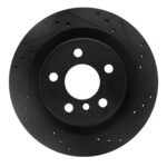 R1 Concepts 16-26 BMW 228I Gran Coupe Rear Right Drilled & Slotted Black Brake Rotor