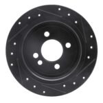 R1 Concepts 02-06 Mini Countryman And Paceman) Rear Left Drilled & Slotted Black Brake Rotor - Image 2