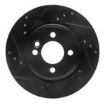 R1 Concepts 02-06 Mini Countryman And Paceman) Front Left Drilled & Slotted Black Brake Rotor