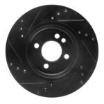 R1 Concepts 02-06 Mini Countryman And Paceman) Front Right Drilled & Slotted Black Brake Rotor - Image 2