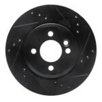 R1 Concepts 02-06 Mini Countryman And Paceman) Front Right Drilled & Slotted Black Brake Rotor