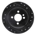 R1 Concepts 02-15 Mini Cooper (Excl Clubman) Rear Left Drilled & Slotted Black Brake Rotor - Image 2