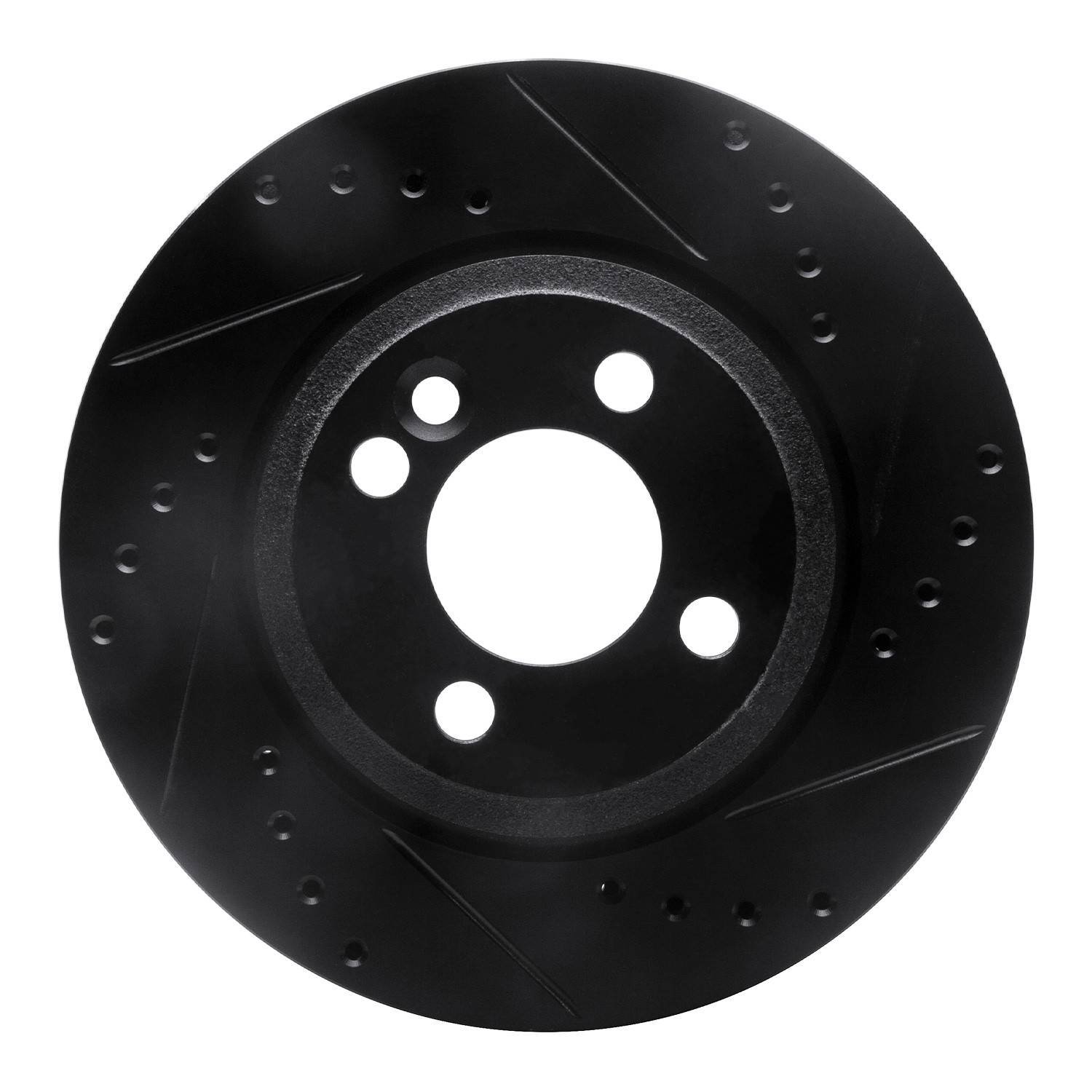 DF_63332004R_Fro.jpg R1 Concepts 02-08 Mini Cooper (Excl Clubman) Front Right Drilled & Slotted Black Brake Rotor - Image 1