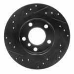 R1 Concepts 11-16 Mini Cooper Countryman Rear Right Drilled & Slotted Black Brake Rotor - Image 2