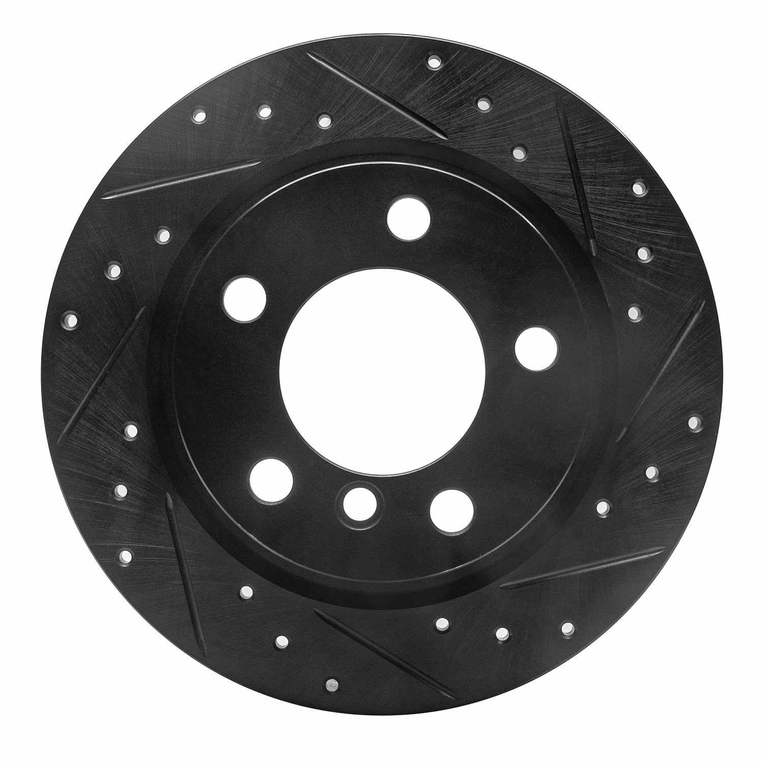 DF_63332010R_Fro.jpg R1 Concepts 11-16 Mini Cooper Countryman Rear Right Drilled & Slotted Black Brake Rotor - Image 1