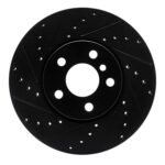 R1 Concepts 16-24 Mini Cooper Countryman Front Left Drilled & Slotted Black Brake Rotor