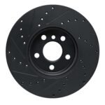 R1 Concepts 16-24 Mini Cooper (Excl Clubman) Front Right Drilled & Slotted Black Brake Rotor - Image 2