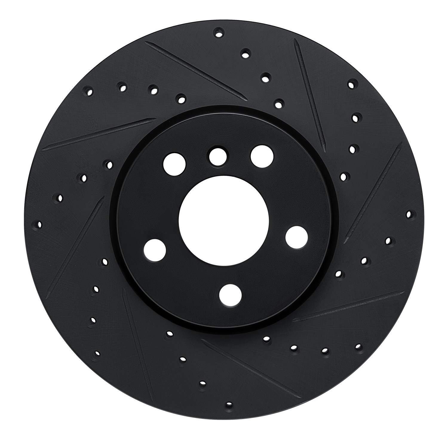 DF_63332018R_Fro.jpg R1 Concepts 16-24 Mini Cooper (Excl Clubman) Front Right Drilled & Slotted Black Brake Rotor - Image 1