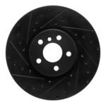 R1 Concepts 15-26 BMW X1 (USA/Canada) Front Left Drilled & Slotted Black Brake Rotor