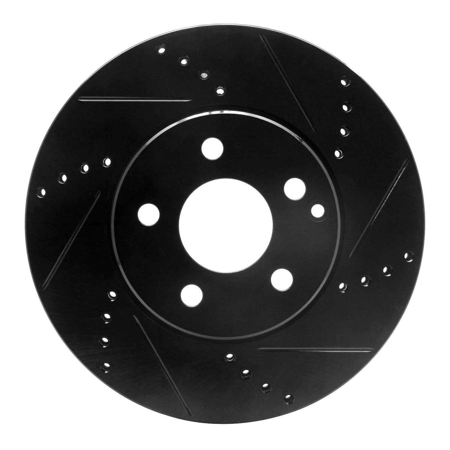 DF_63363050R_Fro.jpg R1 Concepts 03-09 Mercedes-Benz E350 Front Right Drilled & Slotted Black Brake Rotor - Image 1