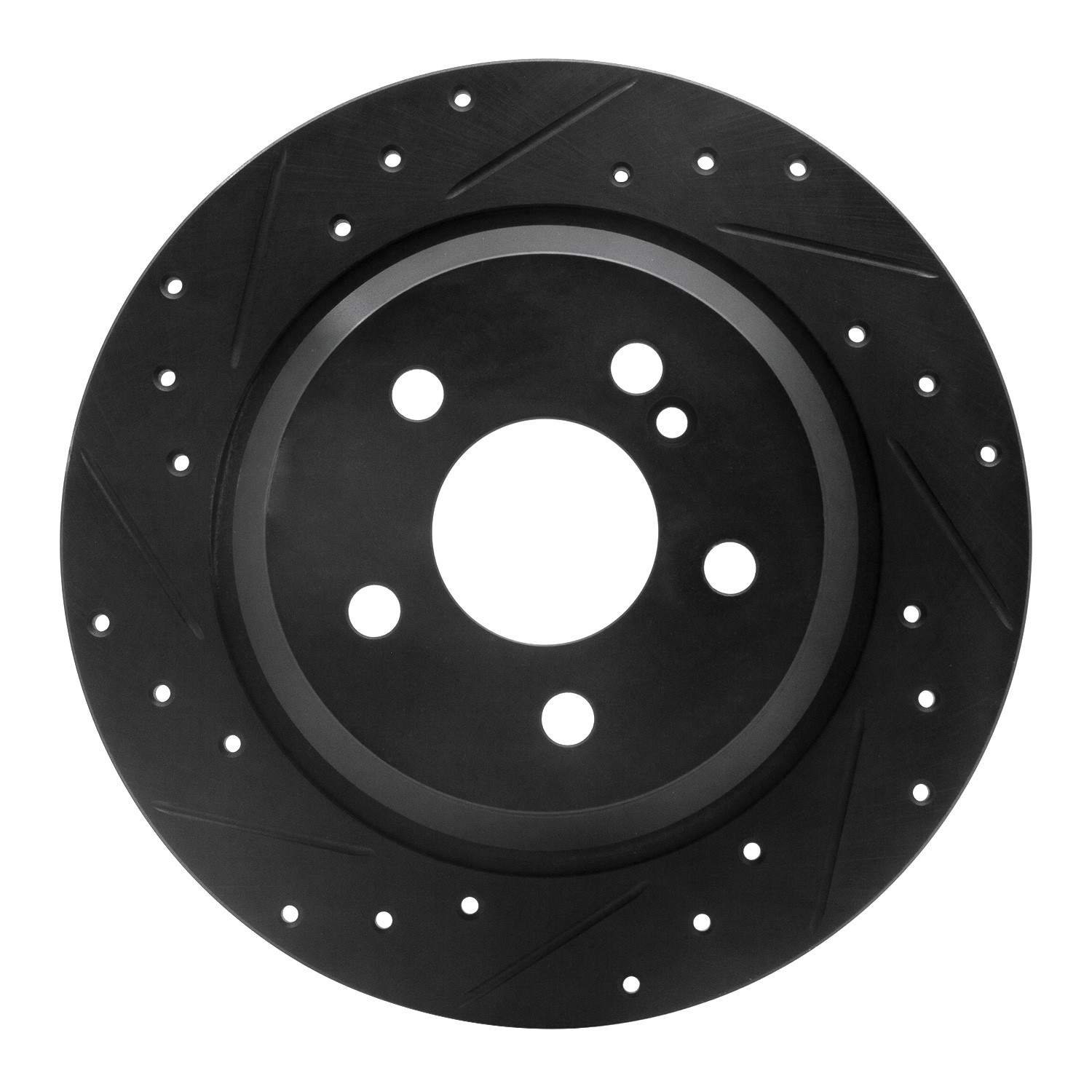 DF_63363060L_Fro.jpg R1 Concepts 03-06 Mercedes-Benz CL500 Rear Left Drilled & Slotted Black Brake Rotor - Image 1