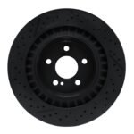 R1 Concepts 05-11 Mercedes-Benz CLK63 AMG Rear Drilled & Slotted Black Brake Rotor - Image 2