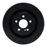 R1 Concepts 05-11 Mercedes-Benz CLK63 AMG Rear Drilled & Slotted Black Brake Rotor