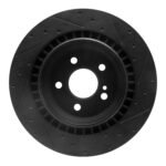 R1 Concepts 07-14 Mercedes-Benz SL550 Rear Left Drilled & Slotted Black Brake Rotor - Image 2