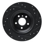 R1 Concepts 12-18 Mercedes-Benz GLE300D Rear Left Drilled & Slotted Black Brake Rotor - Image 2