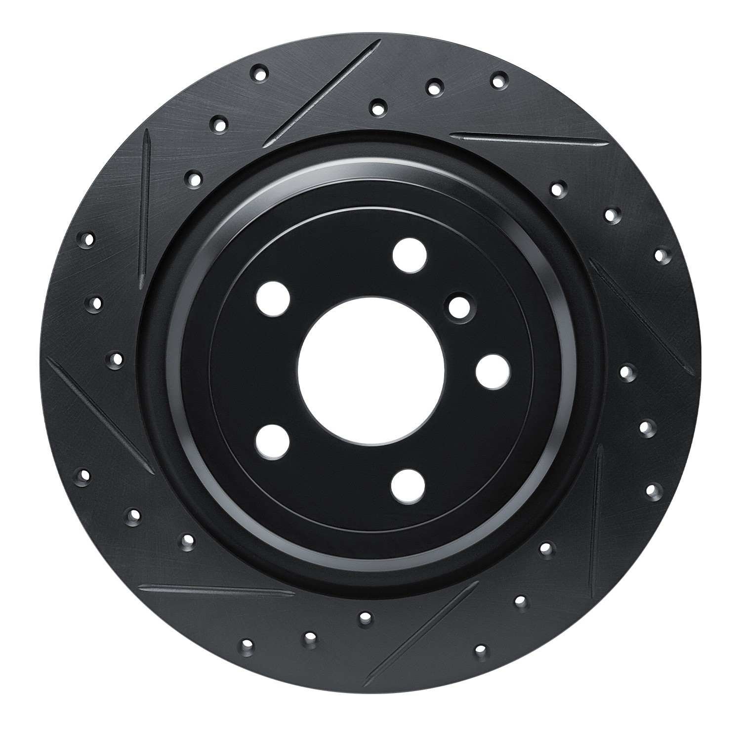DF_63363143L_Fro.jpg R1 Concepts 12-18 Mercedes-Benz GLE300D Rear Left Drilled & Slotted Black Brake Rotor - Image 1