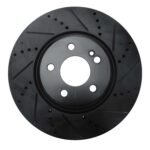 R1 Concepts 16-23 Mercedes-Benz GLC350e Rear Right Drilled & Slotted Black Brake Rotor