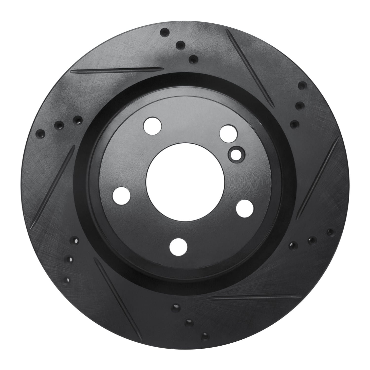 DF_63363163R_Fro.jpg R1 Concepts 14-19 Mercedes-Benz CLA250 Rear Right Drilled & Slotted Black Brake Rotor - Image 1