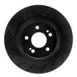 R1 Concepts 15-21 Mercedes-Benz S560 Rear Left Drilled & Slotted Black Brake Rotor
