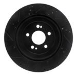 R1 Concepts 15-21 Mercedes-Benz S550 Rear Right Drilled & Slotted Black Brake Rotor - Image 2