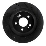 R1 Concepts 15-21 Mercedes-Benz S550 Rear Right Drilled & Slotted Black Brake Rotor